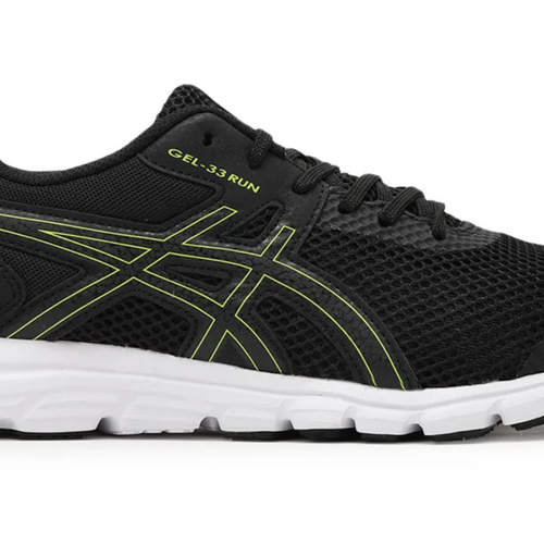 ASICS GEL-33 RUN "Black/Hazard Green" Performance Running Sneakers