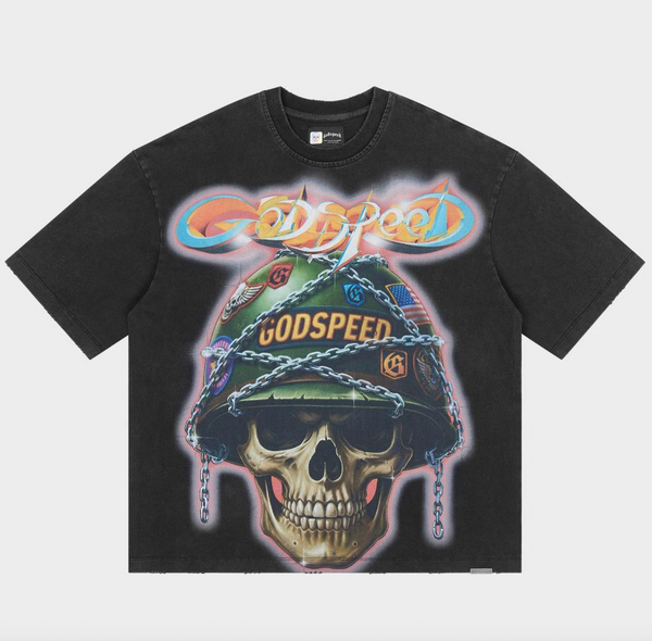 Godspeed Badges Of Honor Black Wash Tee
