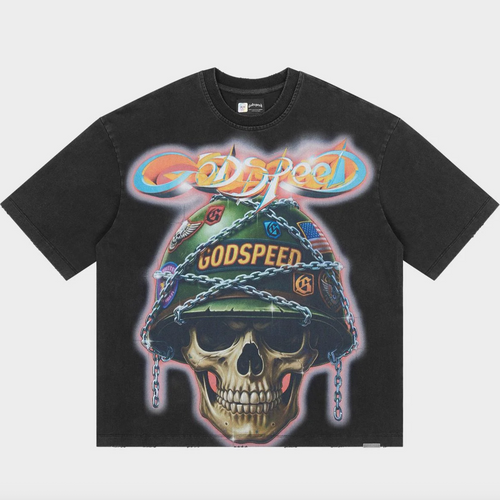 Godspeed Badges Of Honor Black Wash Tee