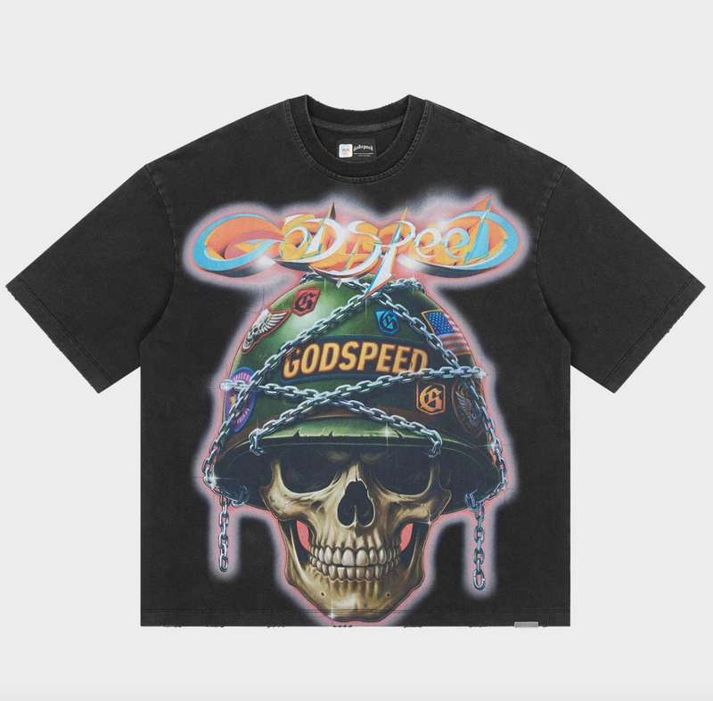 Godspeed Badges Of Honor Black Wash Tee