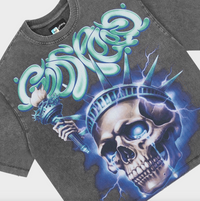 Godspeed Liberty Tears Tee Grey Wash