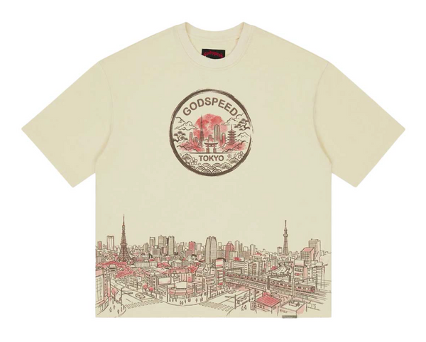 Godspeed NY Tokyo Skyline T-Shirt "Bone"