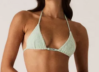 Kith Women's Talia Ii Monogram Towel Tie Top - Green XS (MSRP: $85)