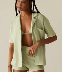 Kith Women's Elena Towel Terry Shirt - Light/Pastel Green Large