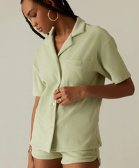 Kith Women's Elena Towel Terry Shirt - Light/Pastel Green Large