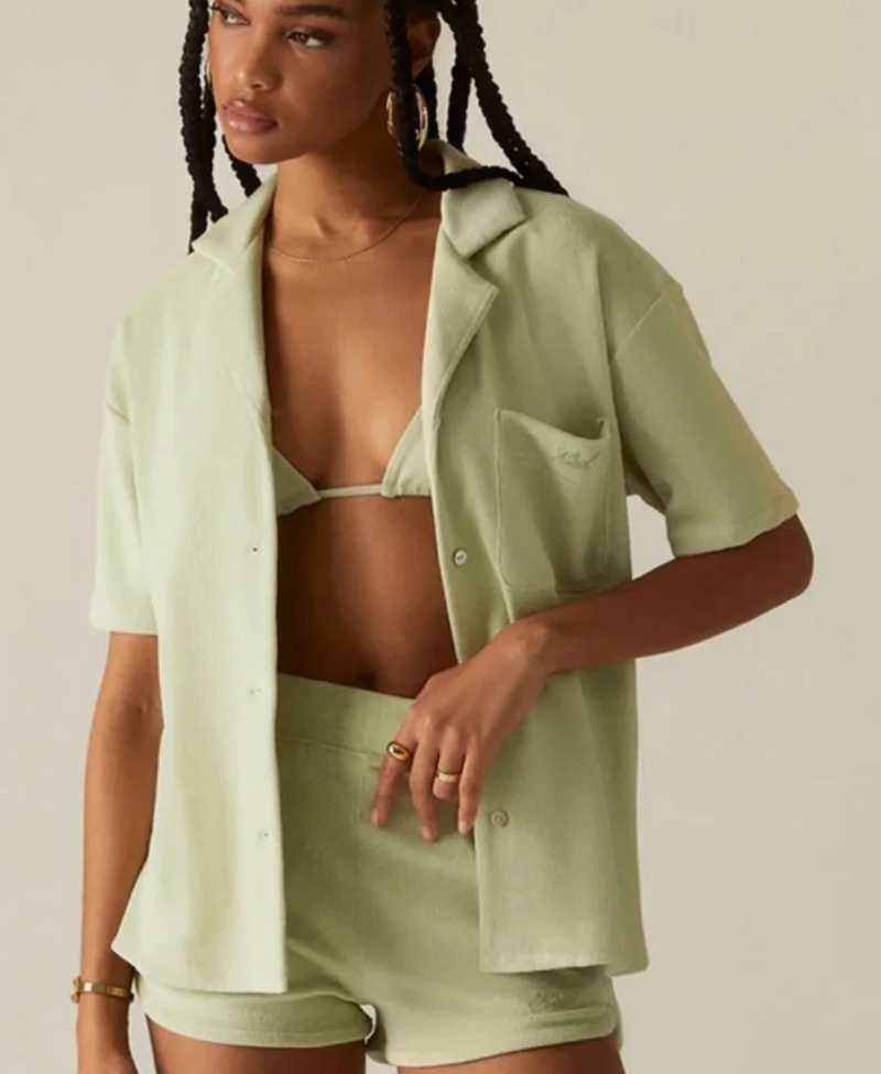 Kith Women's Elena Towel Terry Shirt - Light/Pastel Green Medium