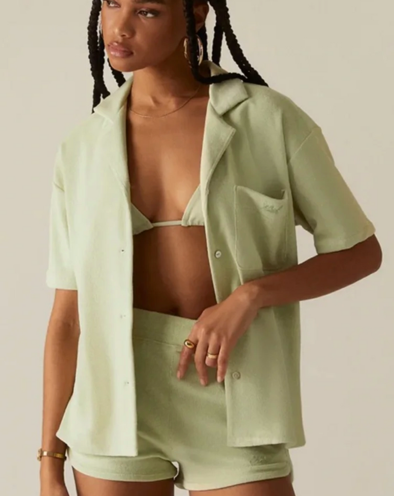 Kith Women's Elena Towel Terry Shirt - Light/Pastel Green S