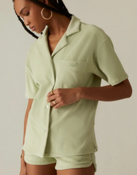 Kith Women's Elena Towel Terry Shirt - Light/Pastel Green S