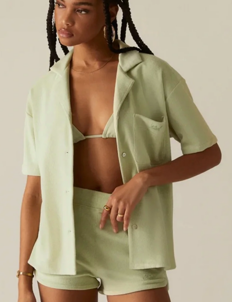 Kith Women's Elena Towel Terry Shirt - Light/Pastel Green XS