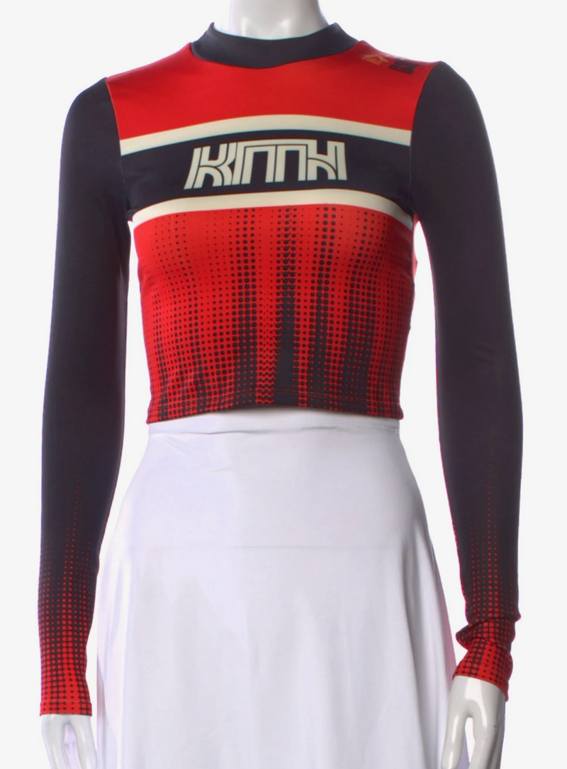 Kith Women's Valen Surge Logo Red L/S Shirt - Size XL - (MSRP: $125)