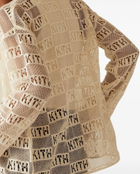 KITH Women's Jace Logo Lace Baseball Shirt - Beige S (MSRP: $210)