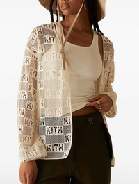 KITH Women's Jace Logo Lace Baseball Shirt - Beige XS (MSRP: $210)