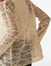 KITH Women's Jace Logo Lace Baseball Shirt - Beige XS (MSRP: $210)