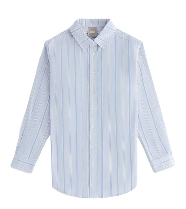 KITH Women's Gale Logo Stripe Shirt - Light/Pastel Blue S MSRP: $220