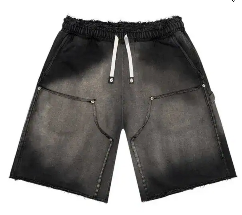Godspeed Carpenter Distressed Shorts Black Sun Fade