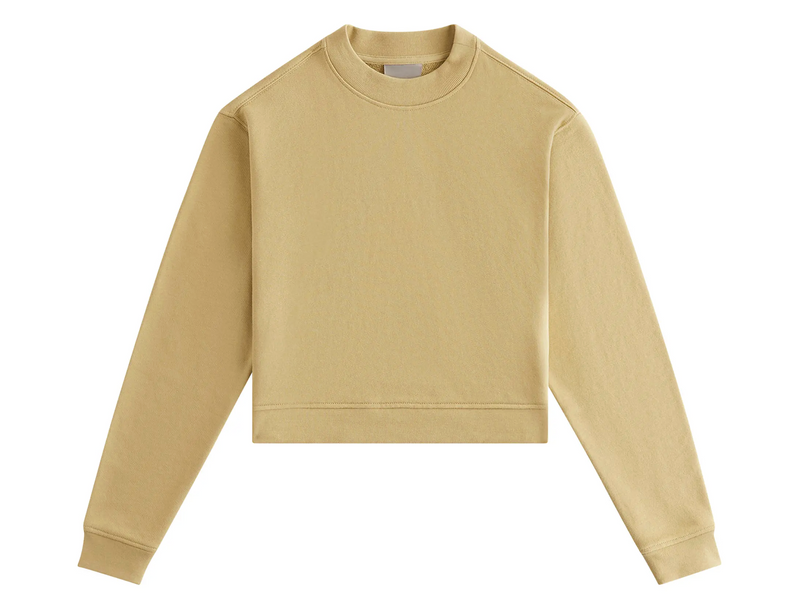 Kith Women's Haylen Cropped French Terry Crewneck - Beige/Khaki L MSRP: $150