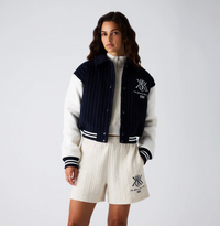 Kith Women's Campbell Varsity Wool Jacket - Navy Large