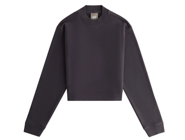 Kith Women's Haylen Cropped French Terry Crewneck "Battleship" Size Small