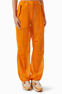 Kith Women's Nuru Sheer Parachute Pant - Dark Orange 28 MSRP: $210