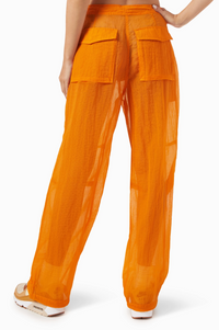 Kith Women's Nuru Sheer Parachute Pant - Dark Orange 28 MSRP: $210