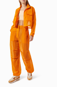Kith Women's Nuru Sheer Parachute Pant - Dark Orange 28 MSRP: $210