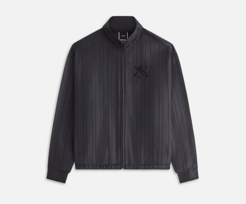 Kith Women's Wrenley Satin Crest Track Jacket - Blk SMALL MSRP: $210