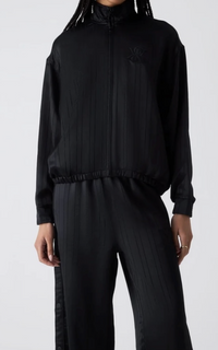 Kith Women's Wrenley Satin Crest Track Jacket - Blk SMALL MSRP: $210