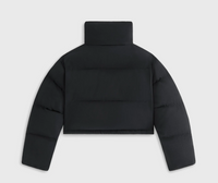 Kith Women's Shae Cropped Denim Puffer Jacket 'Washed Black' Size Large