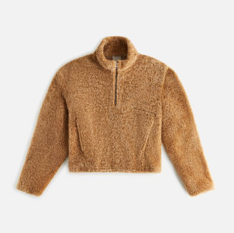 Kith Women's Devyn Shearling 1/4 Zip Sweater 'Beige' Size XS