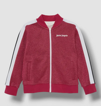 Palm Angels Girls Logo Lurex Bomber Track Jacket 'Fuchsia/White' Size 10