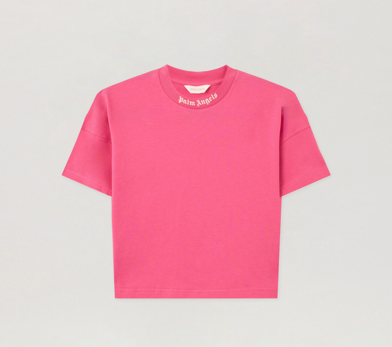 Palm Angels Girls Classic Overlogo T-Shirt 'Fuchsia Pink/White' Size 6