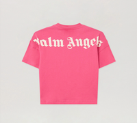Palm Angels Girls Classic Overlogo T-Shirt 'Fuchsia Pink/White' Size 6