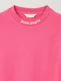 Palm Angels Girls Classic Overlogo T-Shirt 'Fuchsia Pink/White' Size 6