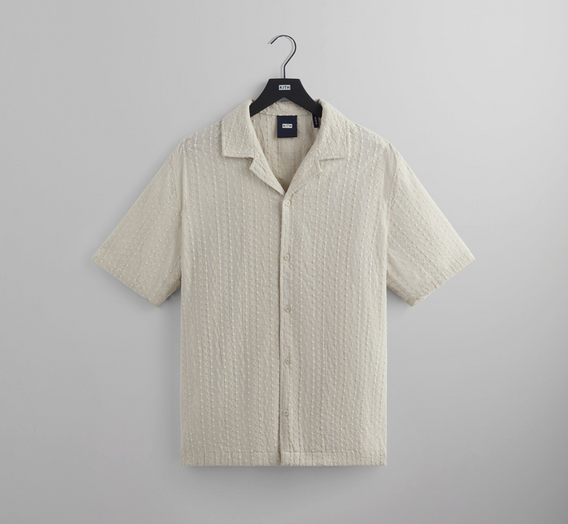 Kith Men's Embroidered Voile Thompson Camp Collar Shirt 'Hallow' Size Medium