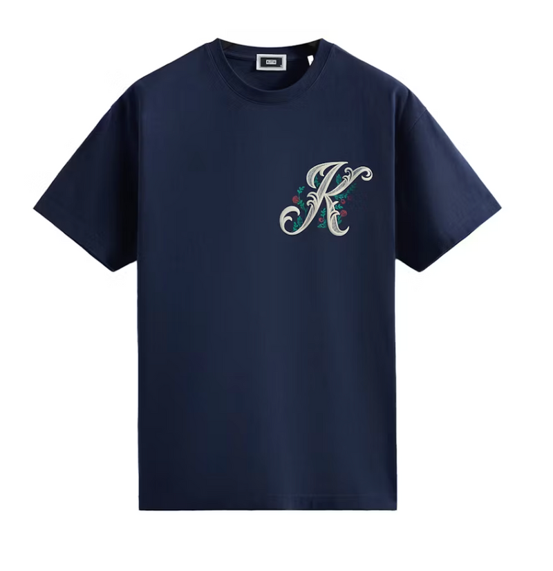 Kith Script Floral Tee Nocturnal Navy