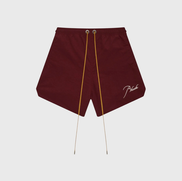 Rhude Radiator Swim Short 'Maroon/White' Size Medium