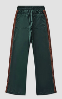 Rhude PJ Crest-Embroidered Velvet Track Pants  Green MSRP $895