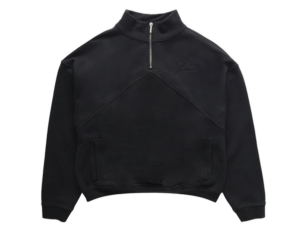 Rhude Heavyweight Embroidered Quarter Zip Sweater 'Black' Size XS
