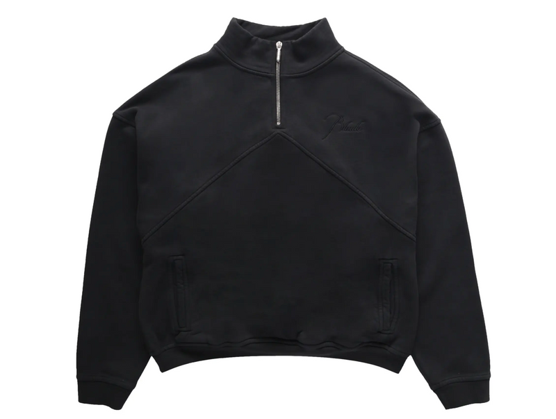 Rhude Heavyweight Embroidered Quarter Zip Sweater 'Black' Size XS