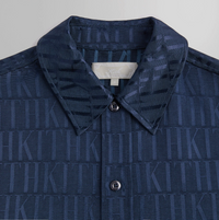 Kith Men's Jacquard Faille L/S Boxy Collared Overshirt 'Nocturnal' Size Medium