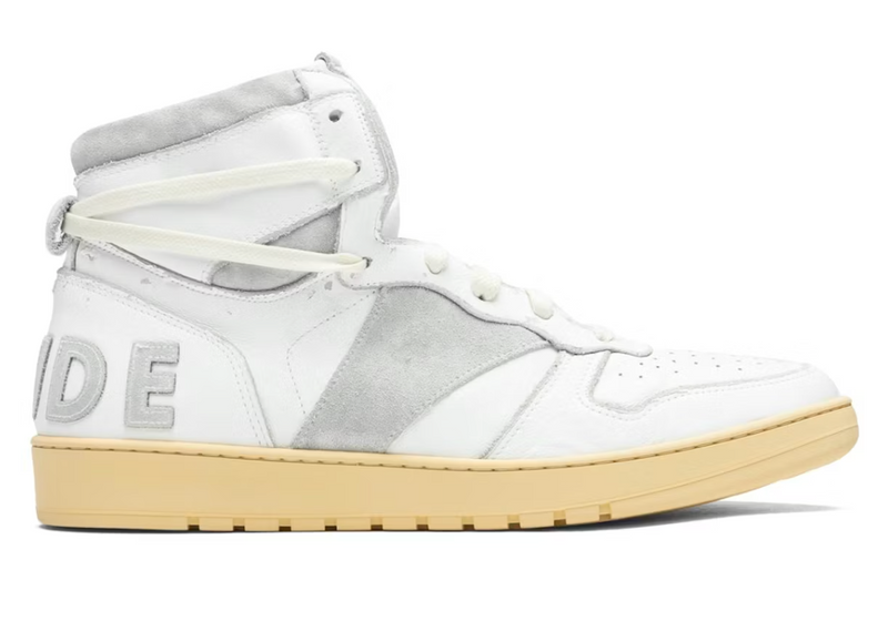 Rhude Bball Hi White Leather Grey Sneaker