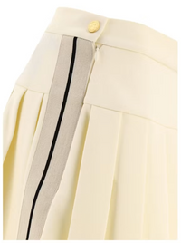 Palm Angels Pleated Track Skirt Off White