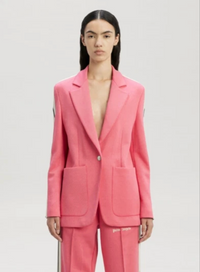 Palm Angels Track Blazer Suit Jacket 'Fuchsia/White' Size 40