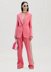 Palm Angels Track Blazer Suit Jacket 'Fuchsia/White' Size 40