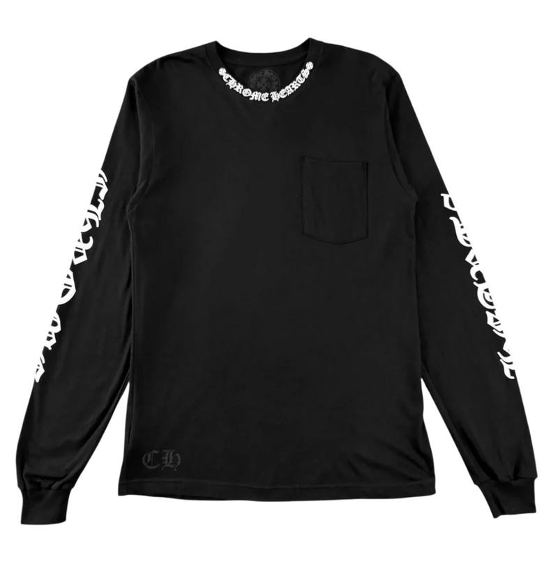 Chrome Hearts Neck Logo Pocket Long Sleeve Tee Black