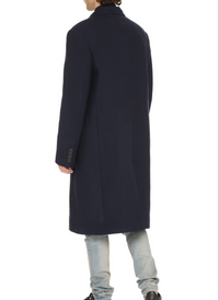 Palm Angels String Wool Coat 'Navy Blue/Black' Size 52
