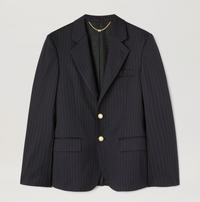 Palm Angels Pinstripes Blazer Jacket 'Navy Blue' Size 52