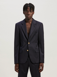 Palm Angels Pinstripes Blazer Jacket 'Navy Blue' Size 52