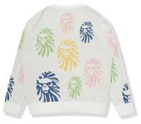Bape Black Intarsia Knit Ape Head Cardigan White