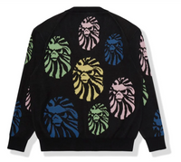 Bape Black Intarsia Knit Ape Head Cardigan Black